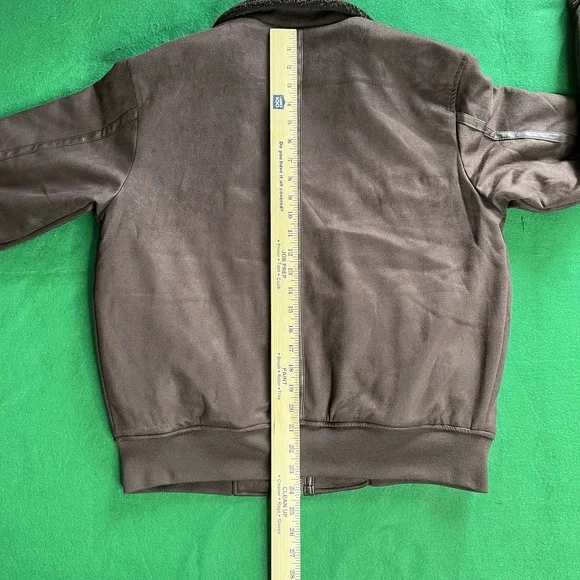 Robert Graham Vegan Faux Suede Dark Brown Full Zip Bomber Jacket RG-51 Men Small - Picture 4 of 11